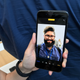 An Apple employee trying to make me look good on the iPhone 8 Plus.